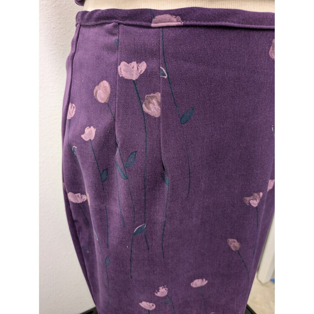 Vintage Y2K 2 pc Purple Floral Square Neck Top and Skirt sz 10/M Retro Coquette - Picture 15 of 16